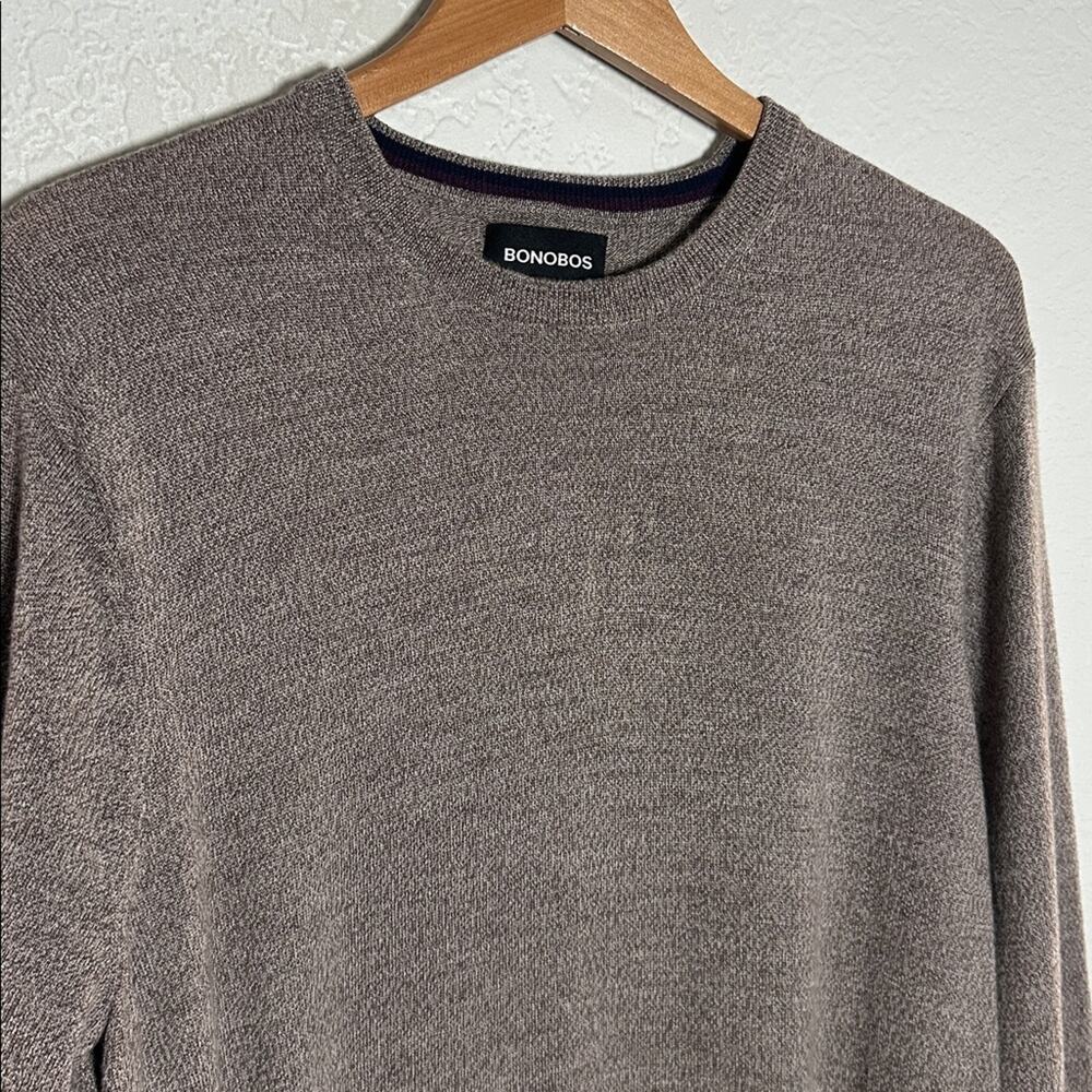 NEW Bonobos Merino Wool Crewneck Sweater Taupe Brown Mens XL Normcore Minimalist - Picture 2 of 6